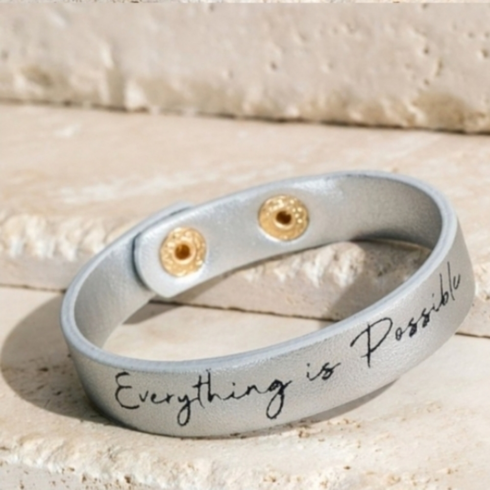 "Everything is Possible" Vegan Leather Bracelet
